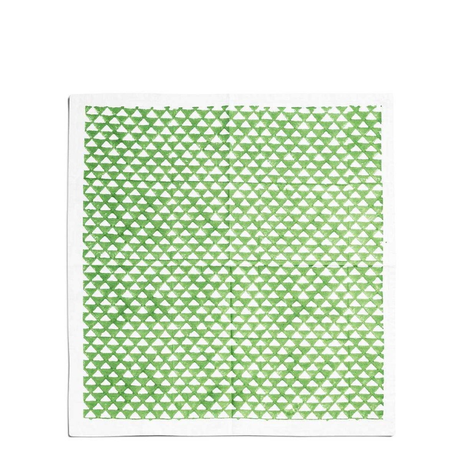 Daylesford Organic Block Grass Tri Green Napkin New