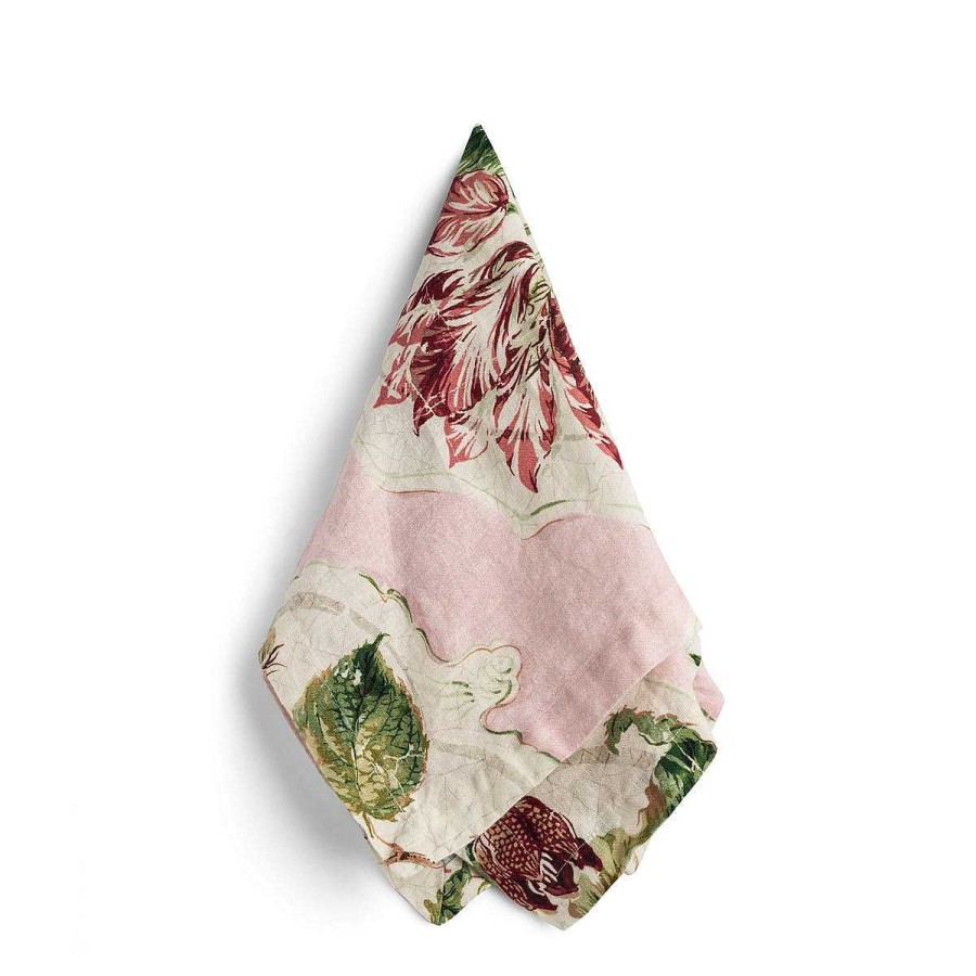 Daylesford Organic Daylesford X Colefax Quince Garden Napkin In Pink With Tulip Online