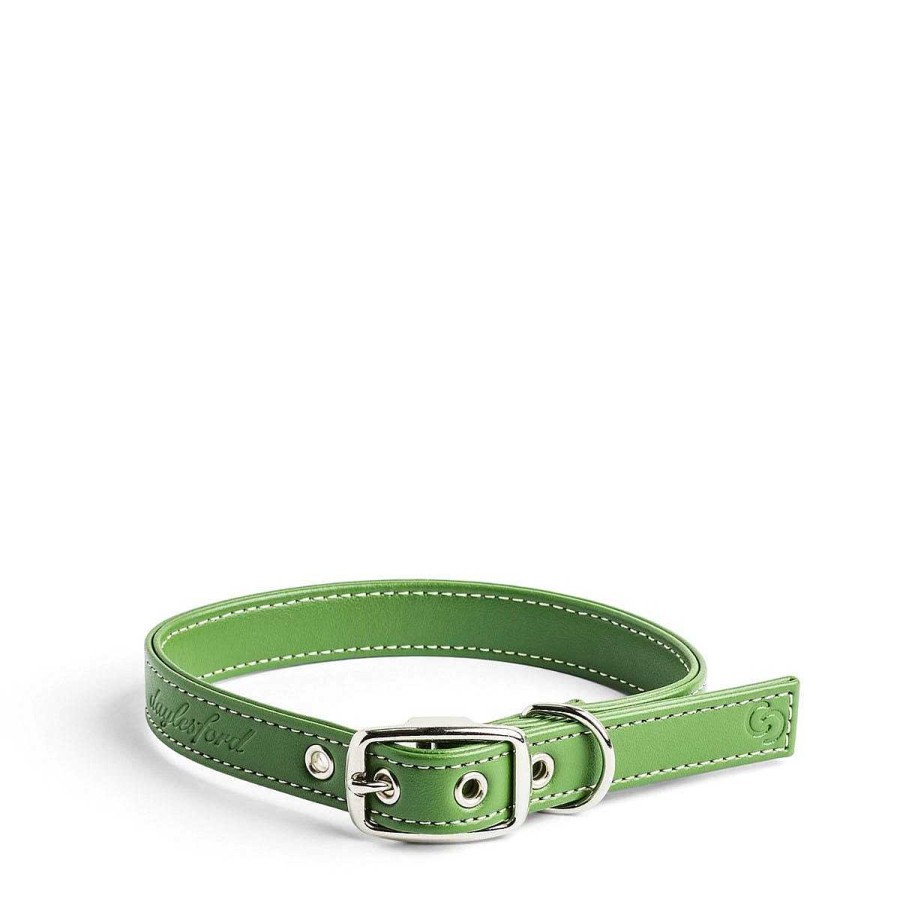 Daylesford Organic Apple Leather Collar Green Medium Best