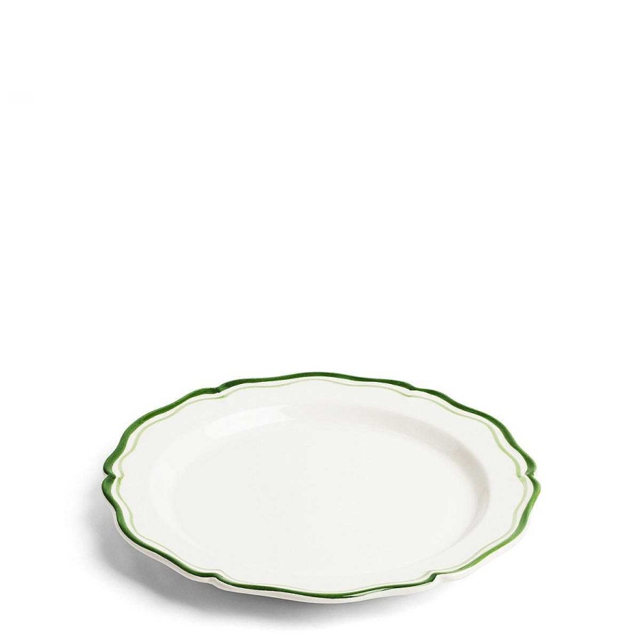 Daylesford Organic Vintage Plate Double Green Border Wholesale