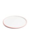 Daylesford Organic White & Pink Enamel Pizza Plate 32Cm New