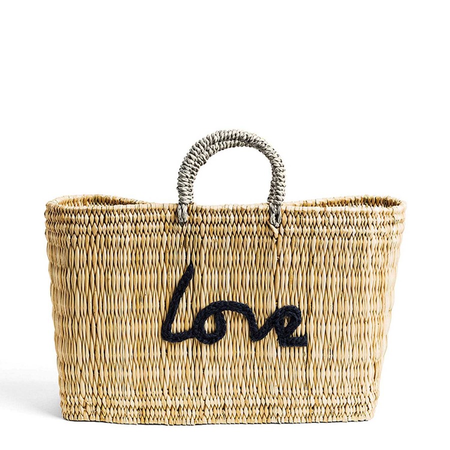 Daylesford Organic Love Rectangle Basket Bag - Navy Clearance