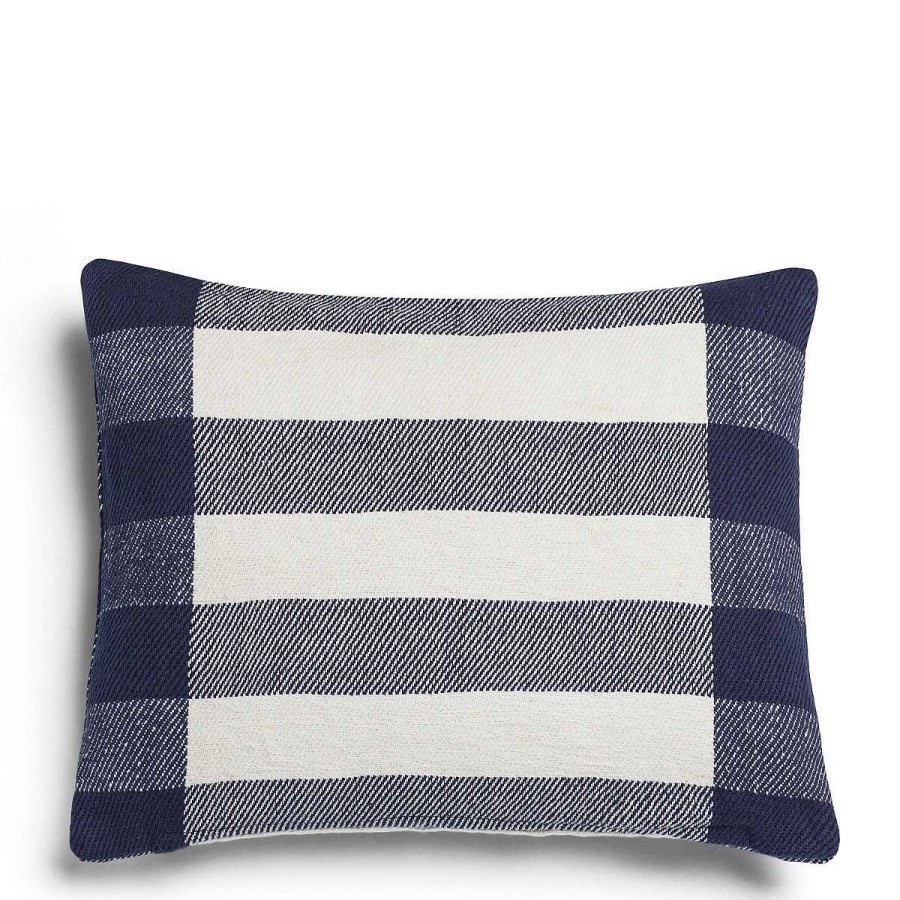 Daylesford Organic Abbey Stripe Cushion Navy New