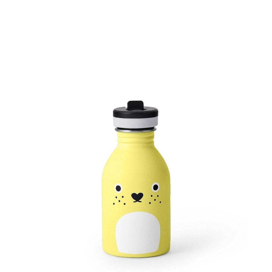 Daylesford Organic Bright Yellow Metal Water Bottle New