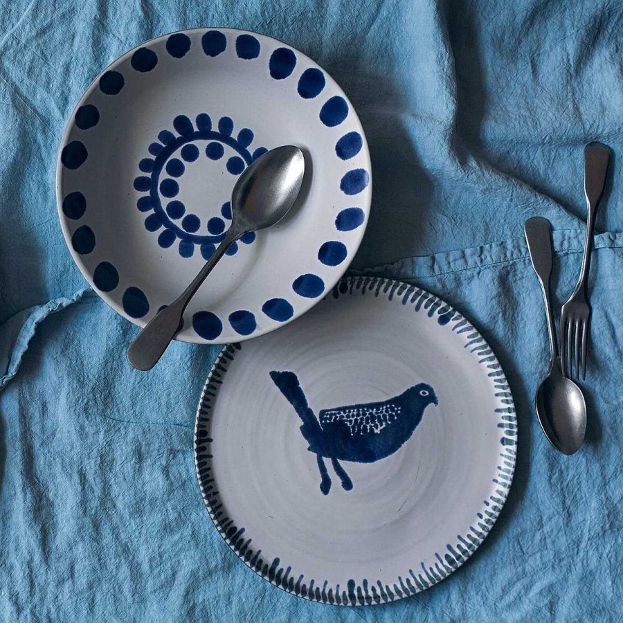 Daylesford Organic Galley Skylark Large Blue Plate New