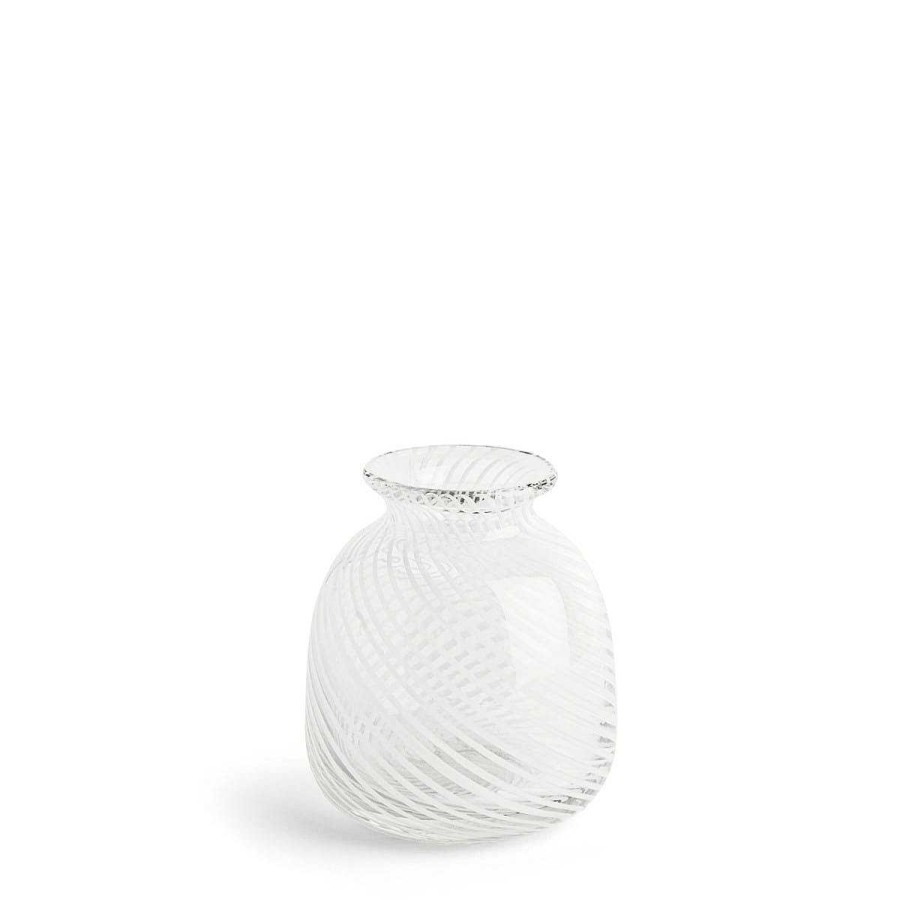 Daylesford Organic Miro White Spiral Stripe Vase Online