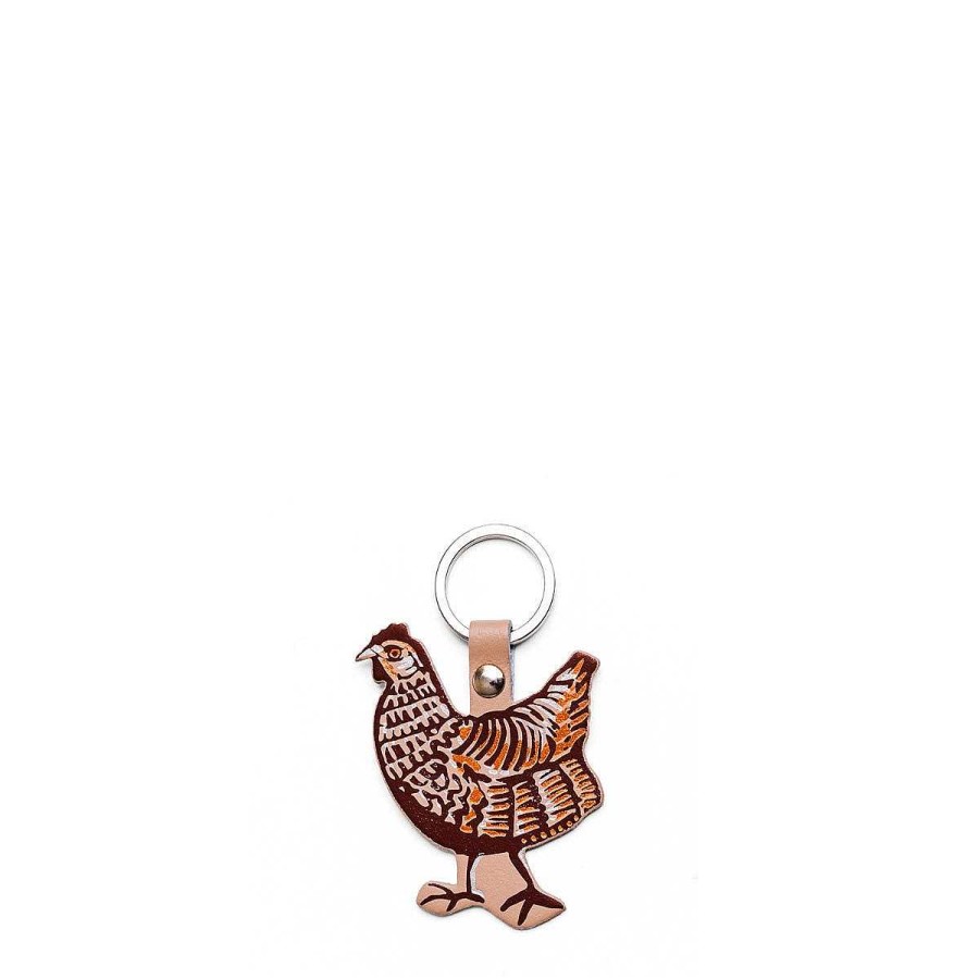 Daylesford Organic Leather Chicken Keyring Hot