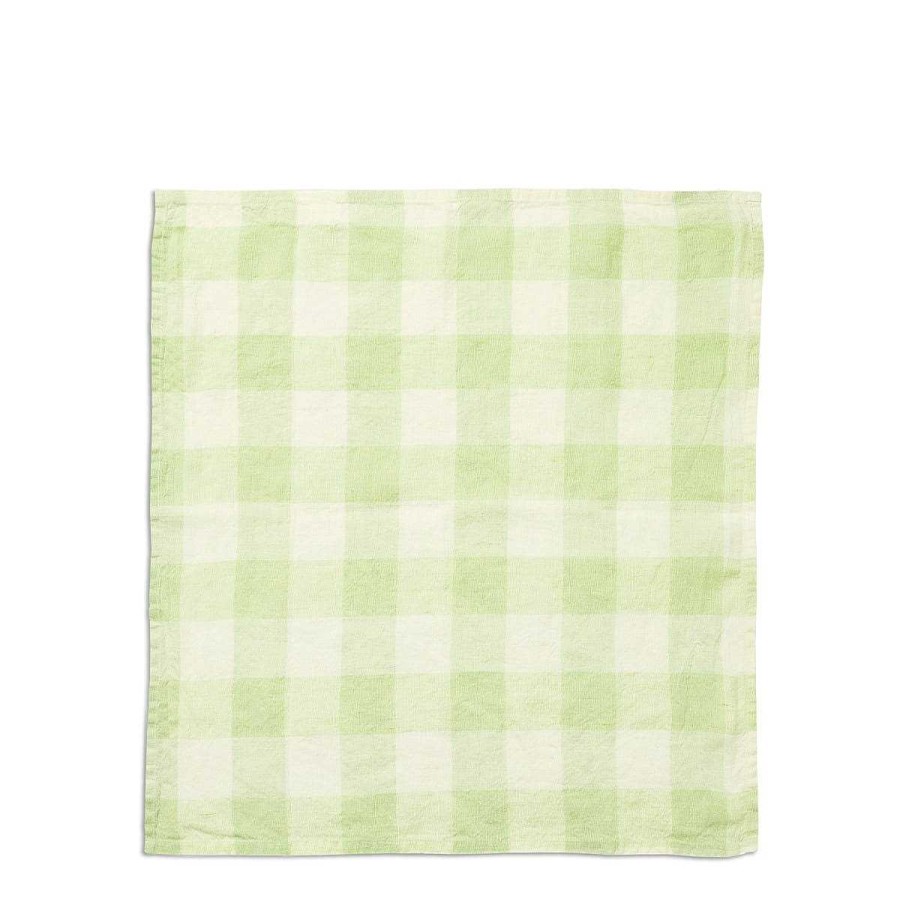 Daylesford Organic Mint & White Check Napkin Clearance