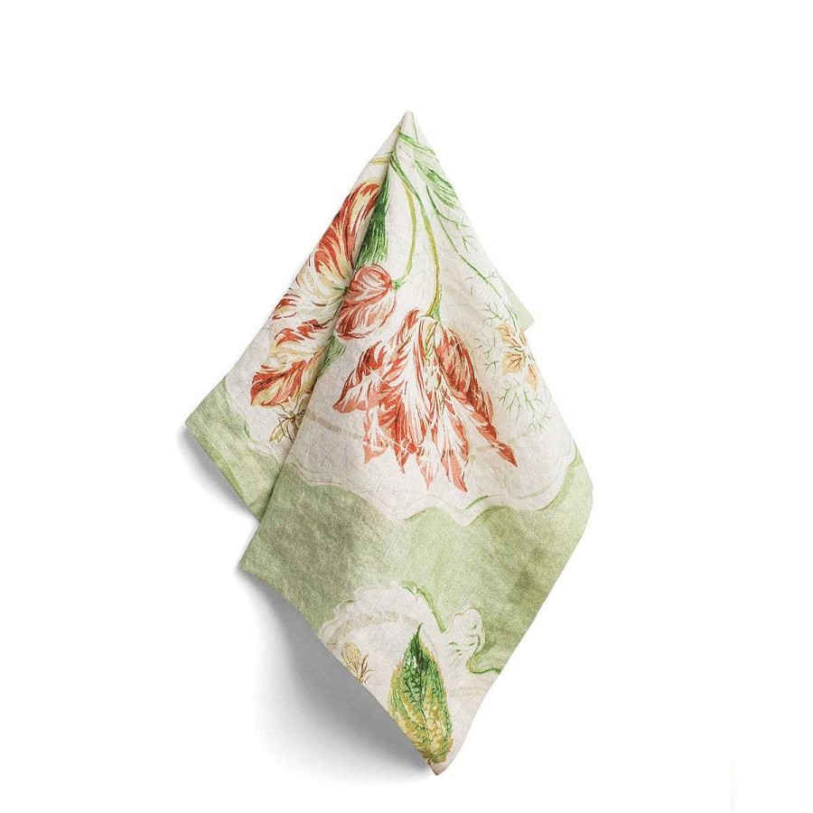 Daylesford Organic Daylesford X Colefax Quince Garden Napkin In Green With Tulips Wholesale