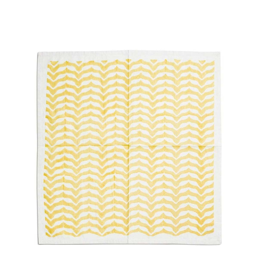 Daylesford Organic Block Grass Wave Yellow Napkin Clearance