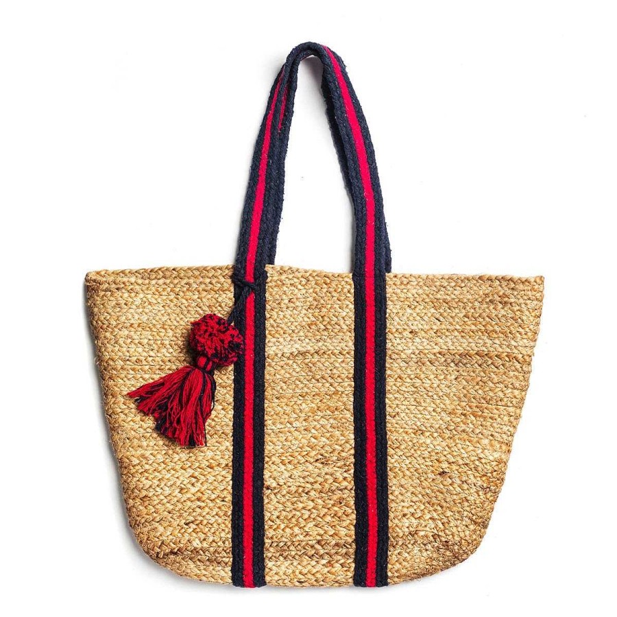 Daylesford Organic Eli Pom Pom Navy & Red Basket Wholesale