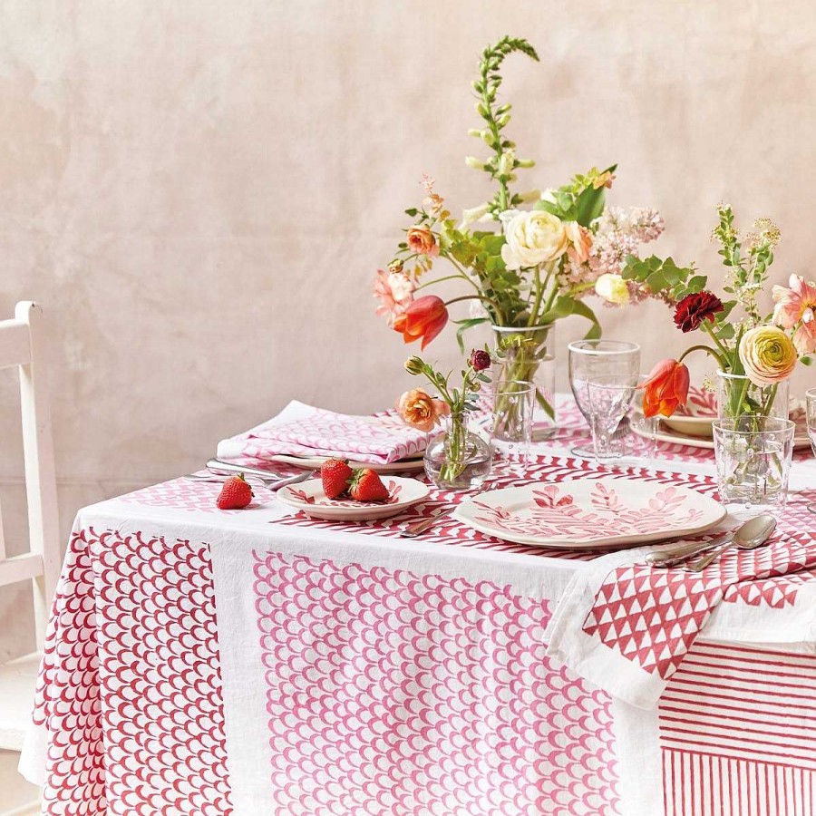 Daylesford Organic Block Pink Tablecloth Wholesale