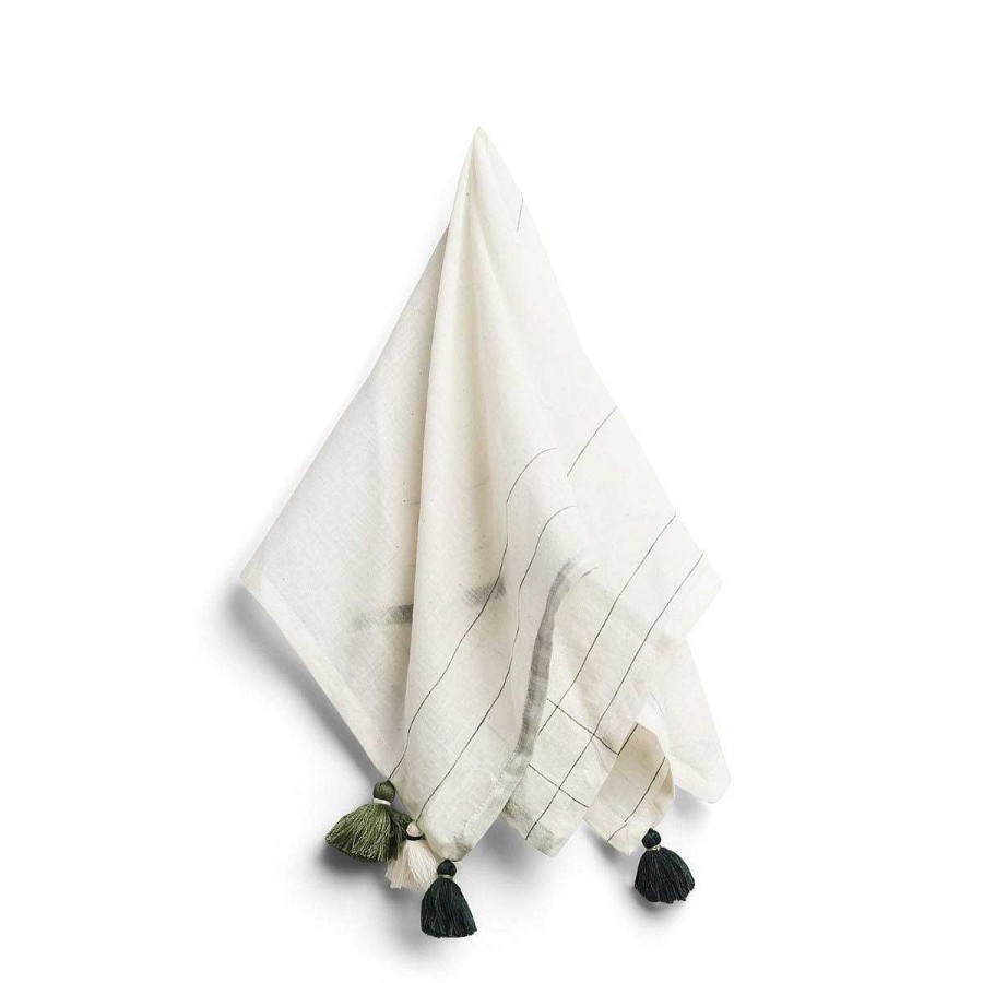 Daylesford Organic Nila Margin Napkin Green Wholesale