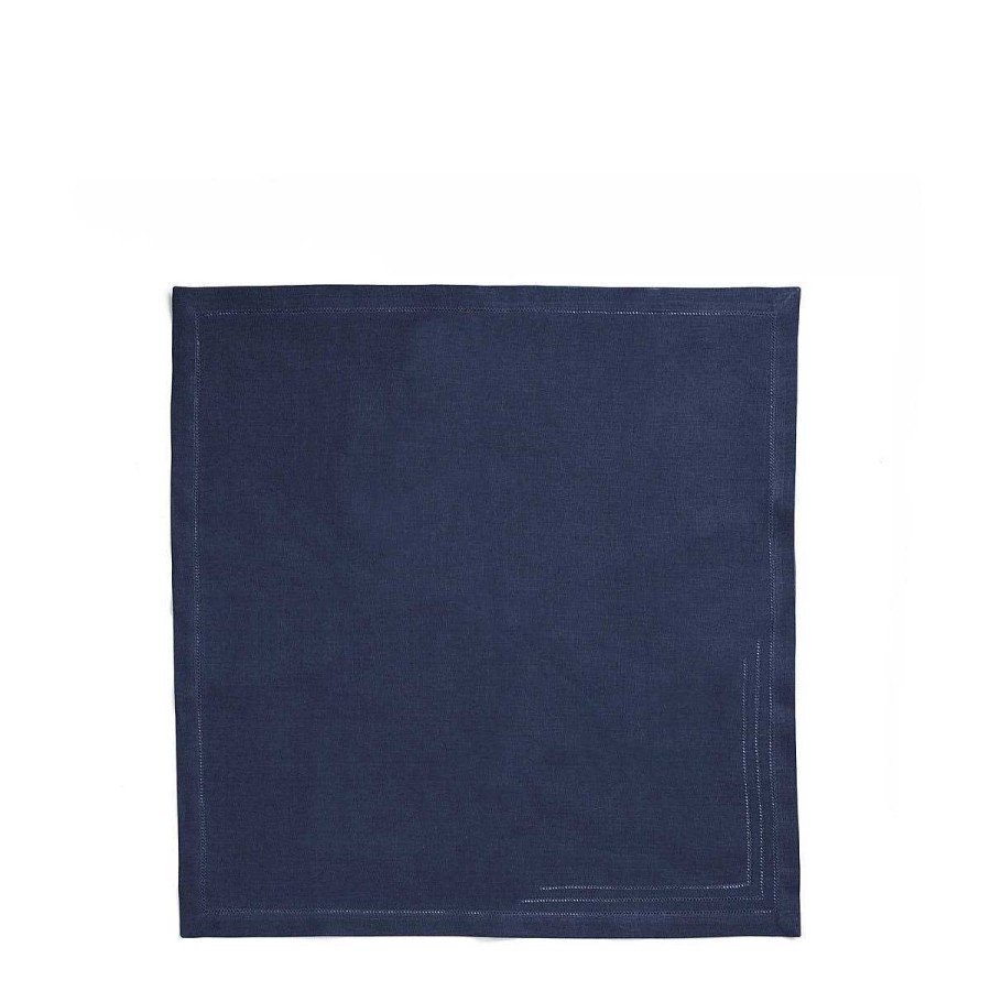 Daylesford Organic Hemstitch Napkin Navy Wholesale