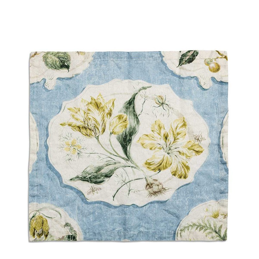 Daylesford Organic Daylesford X Colefax Quince Garden Napkin In Blue With Tulip Clearance