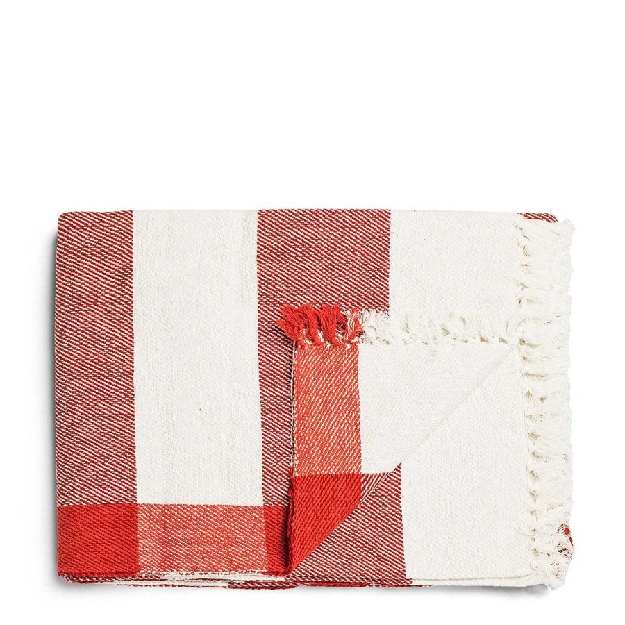 Daylesford Organic Abbey Stripe Blanket Fox Red Wholesale