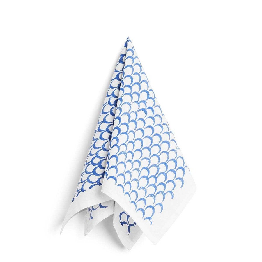 Daylesford Organic Block Sky Feather Napkin Hot