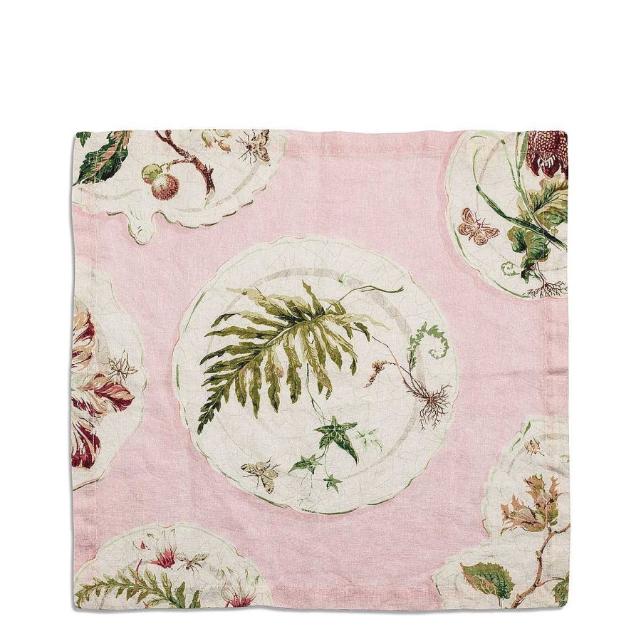 Daylesford Organic Daylesford X Colefax Quince Garden Napkin In Pink With Fern Wholesale