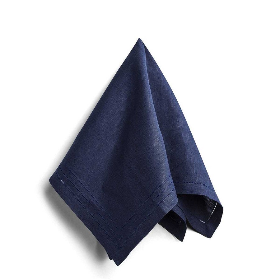 Daylesford Organic Hemstitch Napkin Navy Wholesale