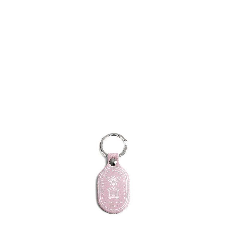 Daylesford Organic Taupe Leather Key Fob With A Bee Hot