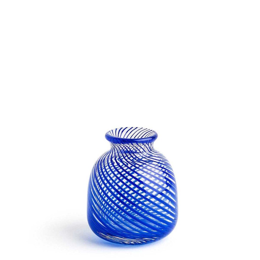 Daylesford Organic Miro Royal Blue Spiral Stripe Vase Best