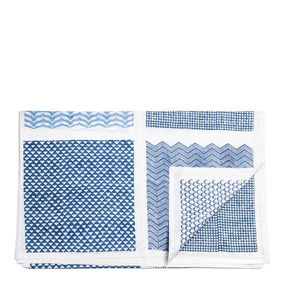 Daylesford Organic Block Sky Tablecloth Hot