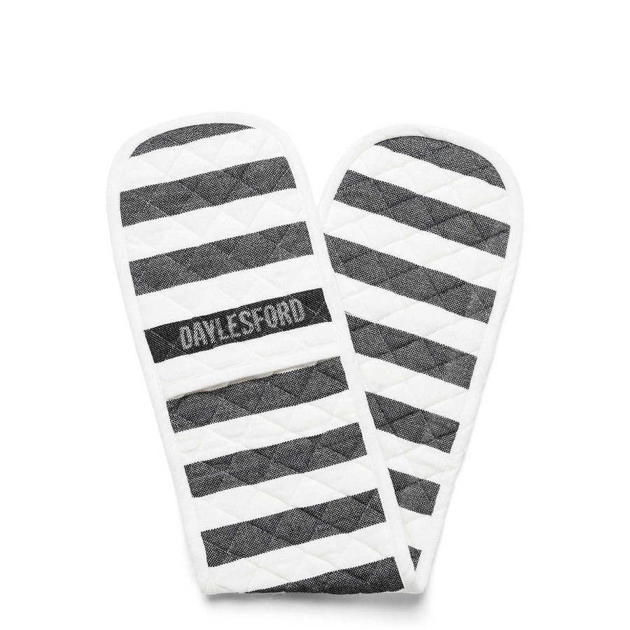 Daylesford Organic Black & White Stripe Double Oven Glove Hot