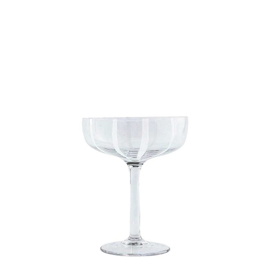 Daylesford Organic Bibury Coupe Glass White Stripe Best