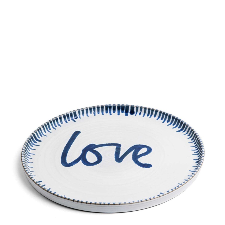 Daylesford Organic Galley Love Large Blue Plate Clearance