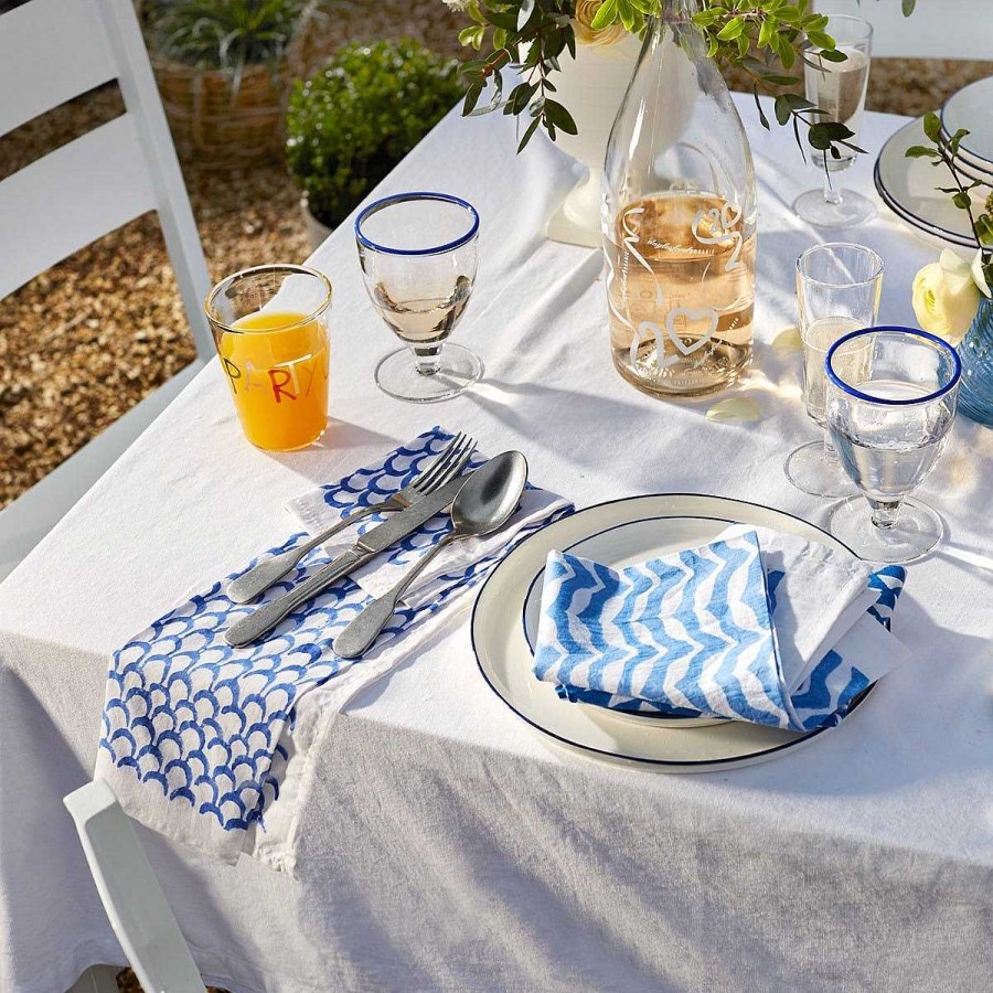 Daylesford Organic Block Sky Wave Napkin Wholesale