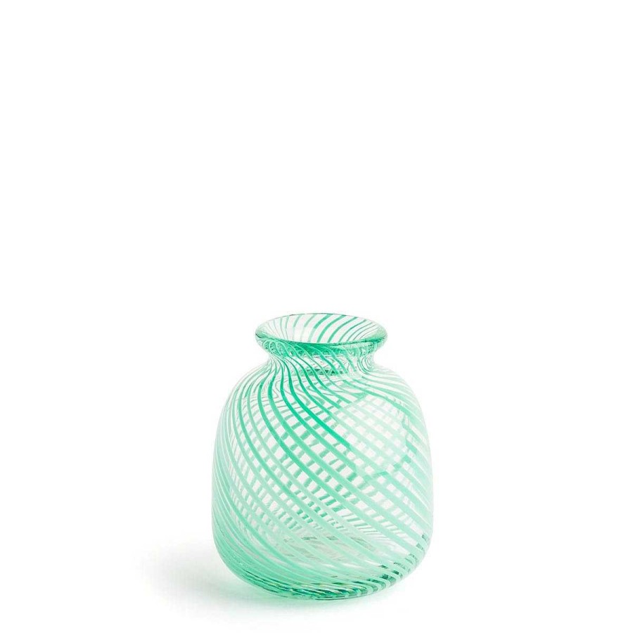 Daylesford Organic Miro Green Spiral Stripe Vase Online