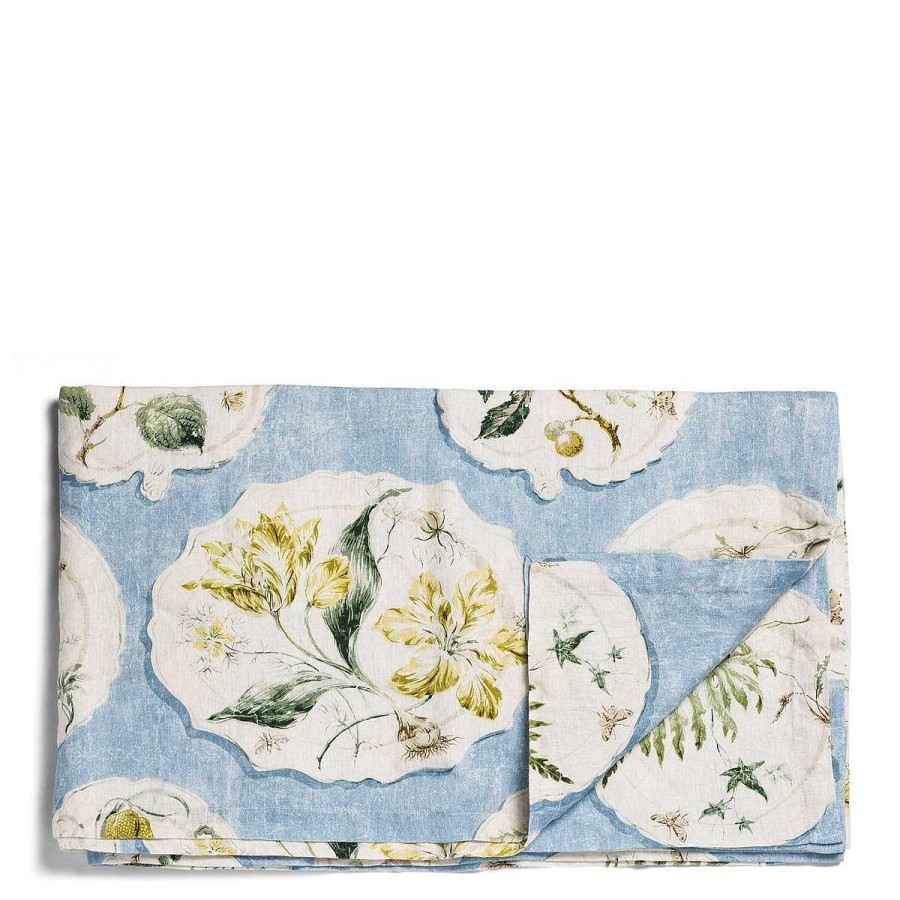 Daylesford Organic Daylesford X Colefax Quince Garden Tablecloth In Blue Hot