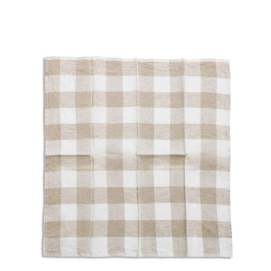 Daylesford Organic White & Natural Check Napkin Clearance