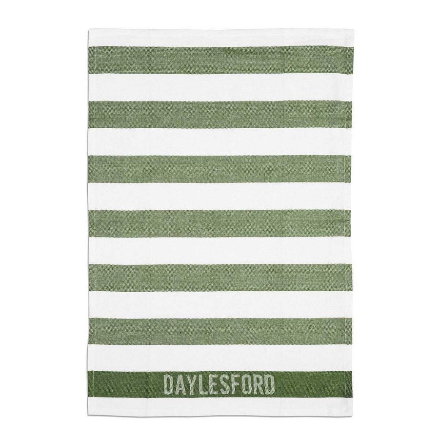 Daylesford Organic White & Green Stripe Tea Towel Best