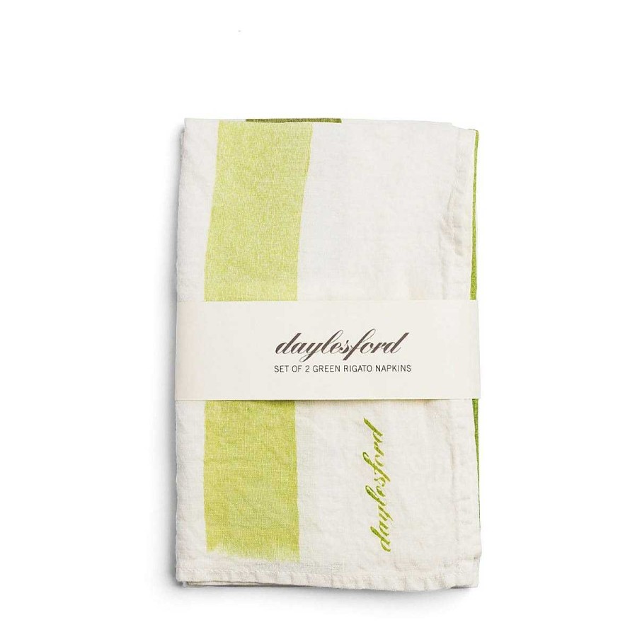 Daylesford Organic Rigato Green Napkin Set Online