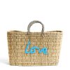 Daylesford Organic Love Rectangle Basket Bag - Light Blue Online