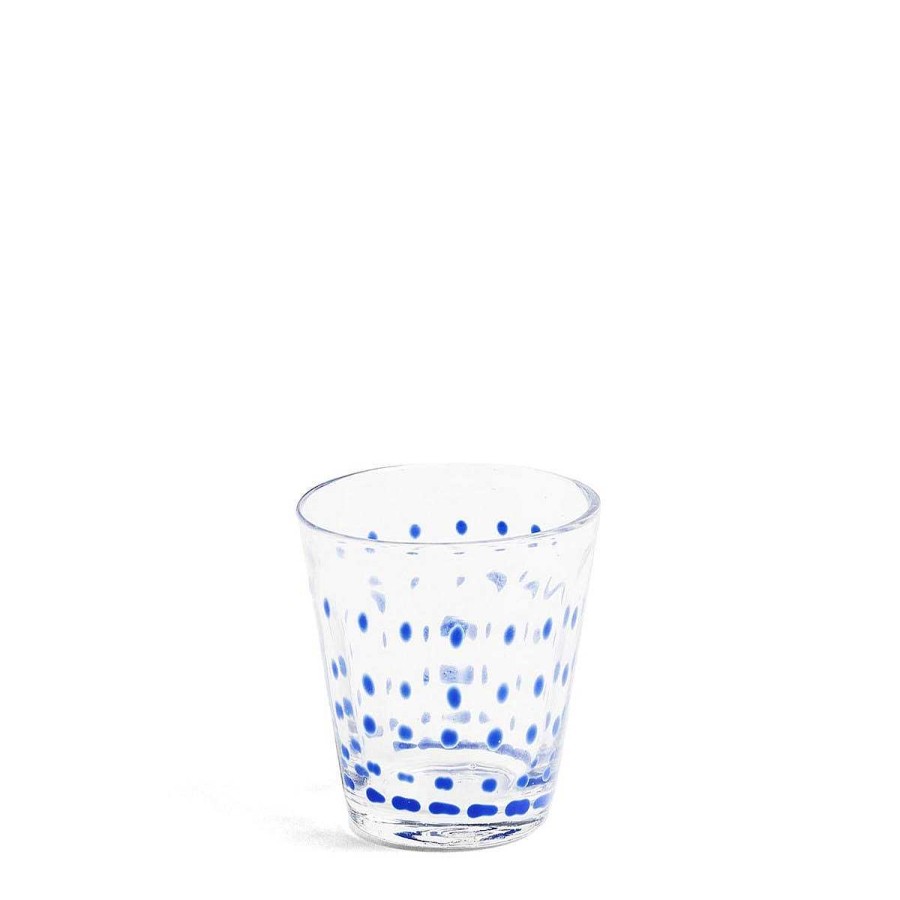 Daylesford Organic Blue Dot Glass Short New