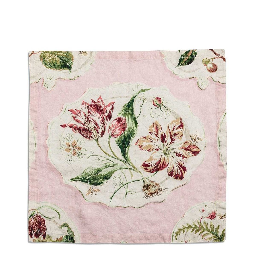 Daylesford Organic Daylesford X Colefax Quince Garden Napkin In Pink With Tulip Online