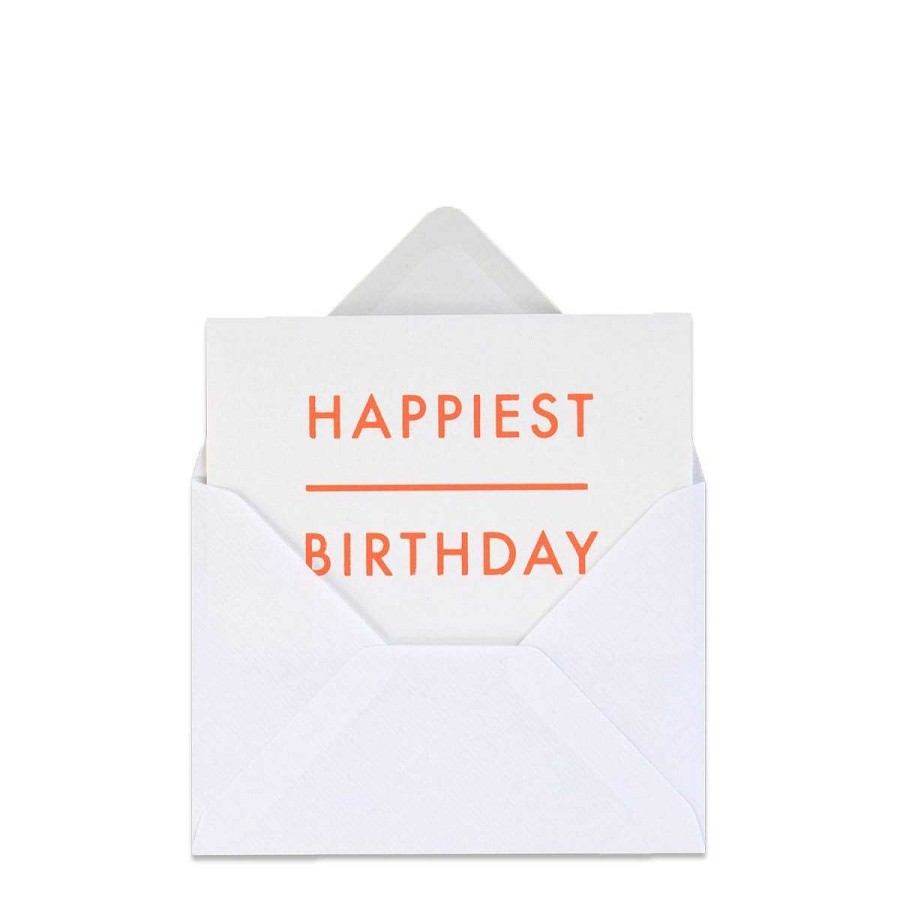 Daylesford Organic Happiest Birthday Orange Block Card Wholesale