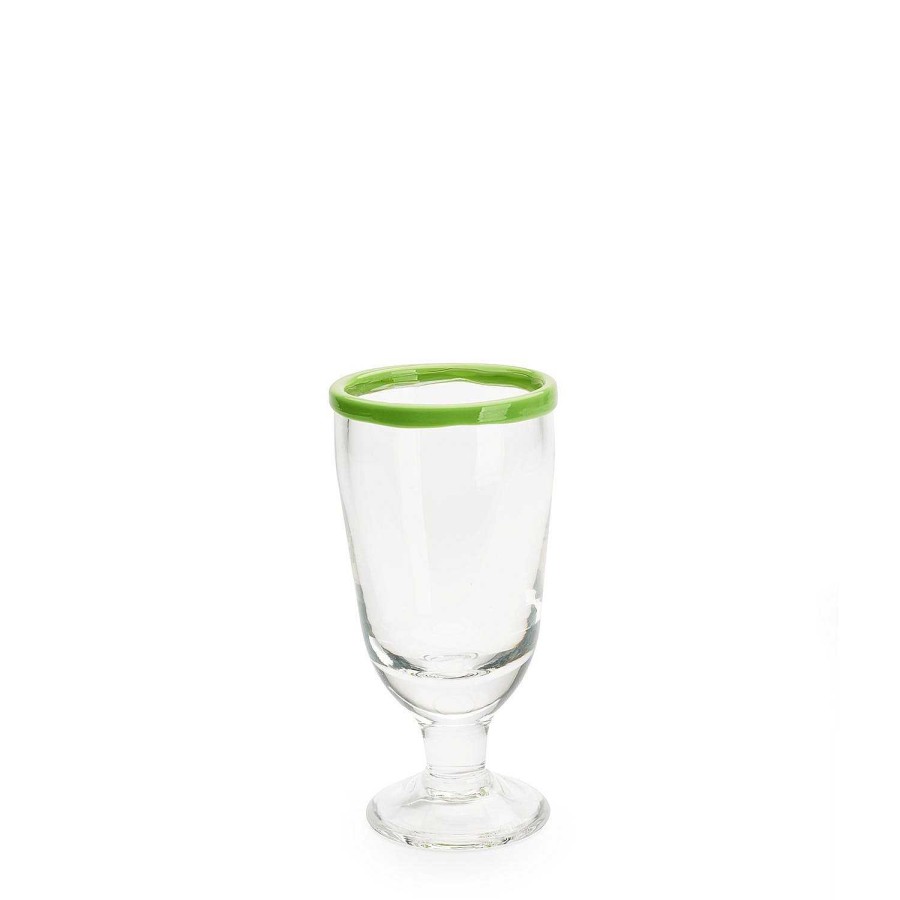 Daylesford Organic Ledbury Wine Glass Green Tipped Hot