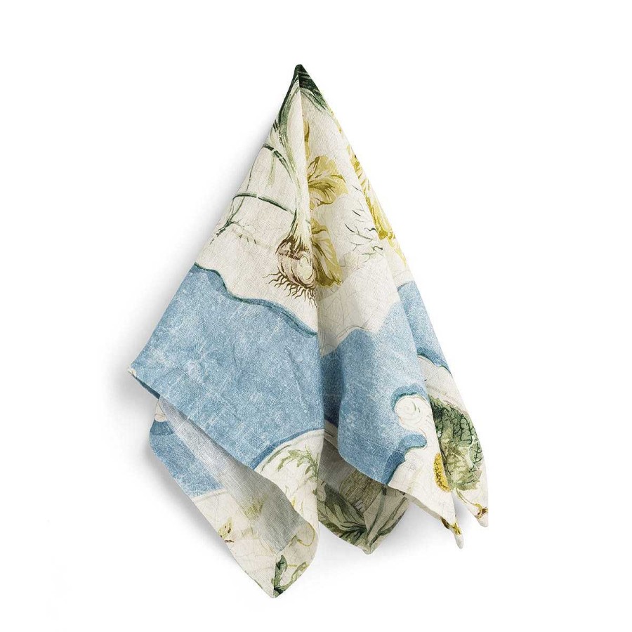 Daylesford Organic Daylesford X Colefax Quince Garden Napkin In Blue With Tulip Clearance