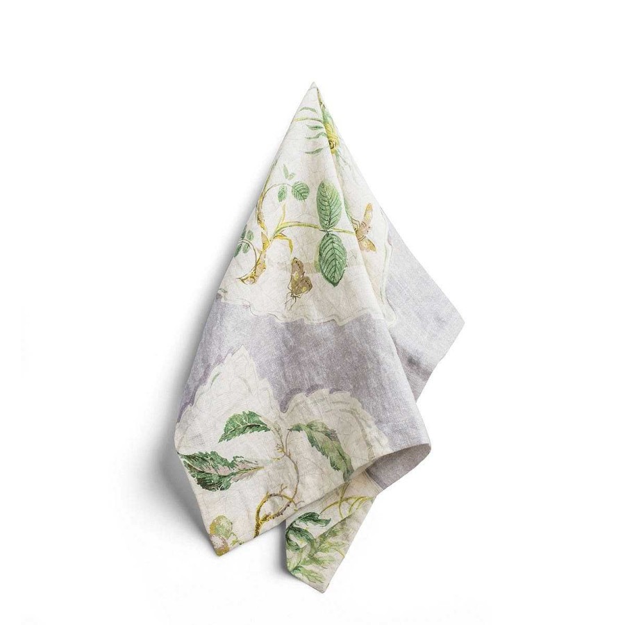 Daylesford Organic Daylesford X Colefax Quince Garden Napkin In Lilac With Rosehip New