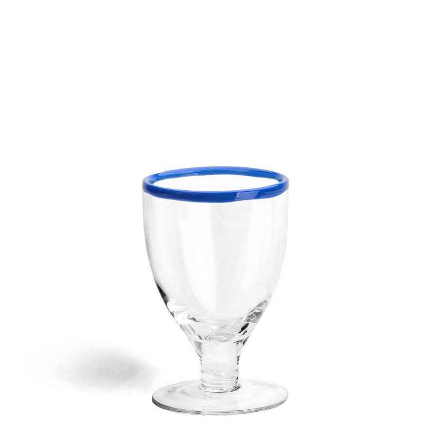 Daylesford Organic Idbury Wine Glass Blue Rim Best