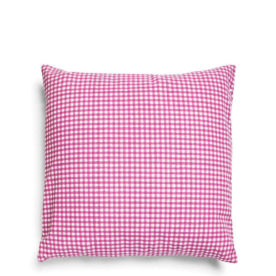 Daylesford Organic Check Pink Cushion Online