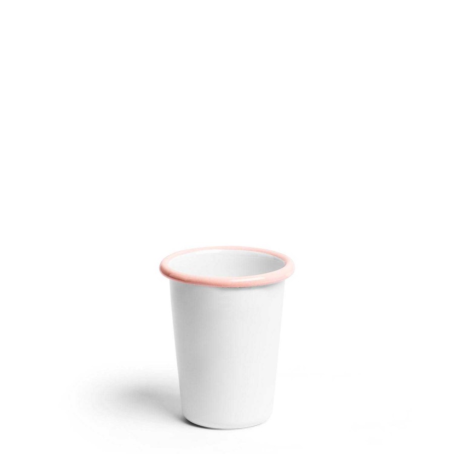 Daylesford Organic White & Pink Small Enamel Tumbler Hot