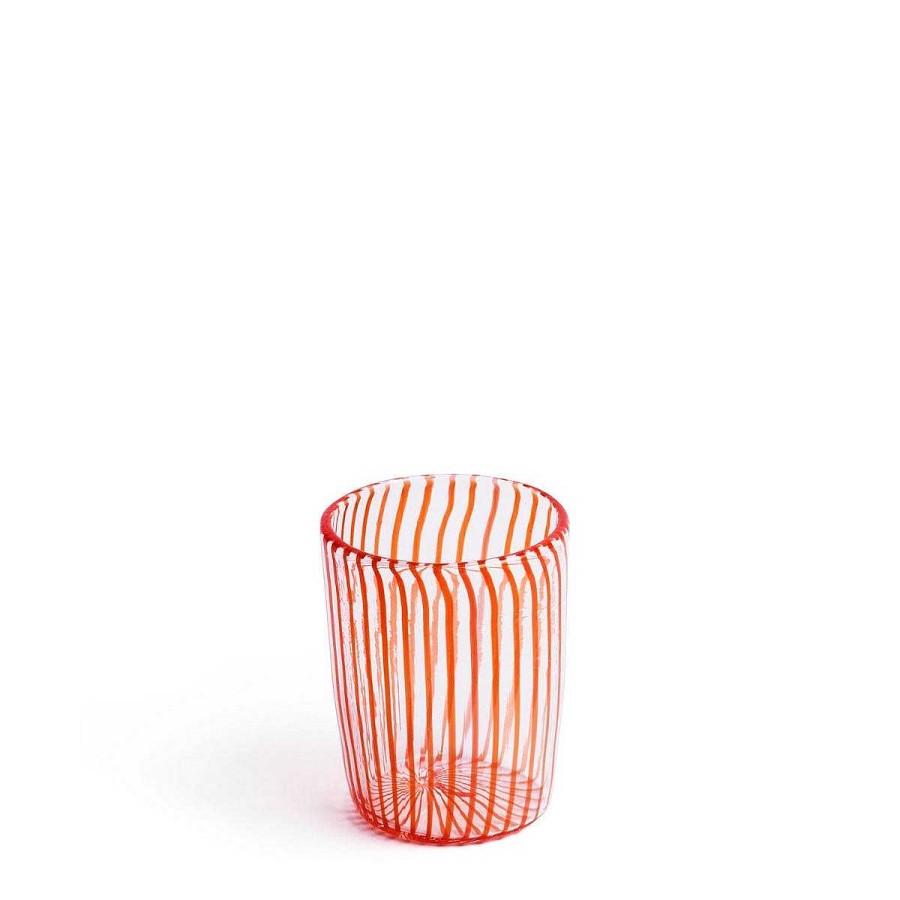 Daylesford Organic Small Allsort Red Striped Glass Best