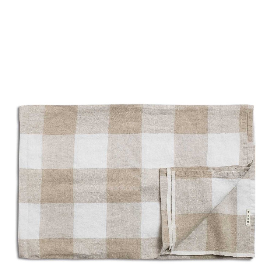 Daylesford Organic White & Natural Check Tablecloth Wholesale