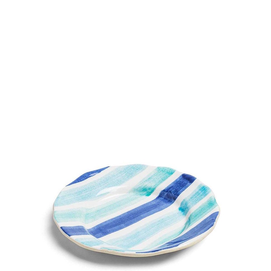 Daylesford Organic Circus Stripe Blue Side Plate Clearance