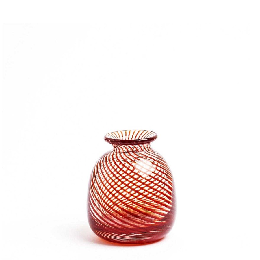 Daylesford Organic Miro Red Spiral Stripe Vase Clearance