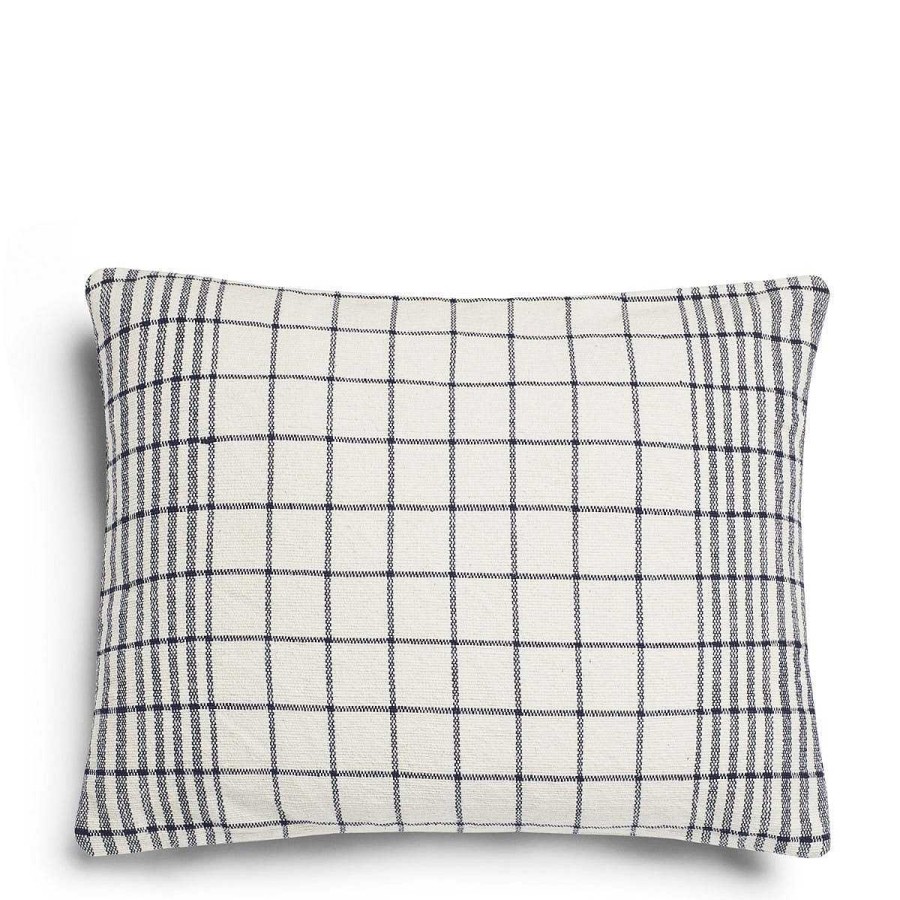 Daylesford Organic Checkmate Cushion Navy Wholesale